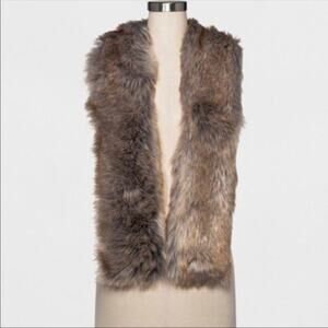 3/$15 🌻 NWOT A New Day luxurious brown & gray faux fur cozy boho winter scarf